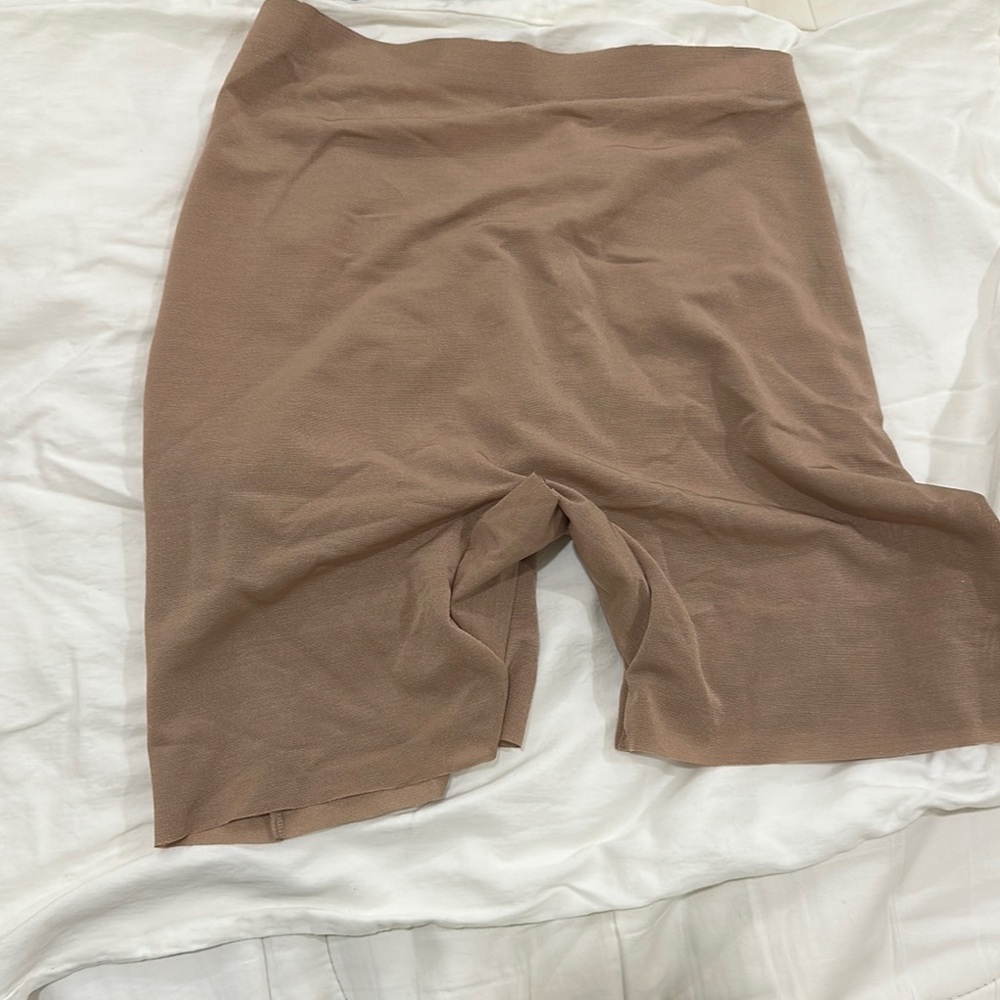 SKIMS Tan High-Waisted Shorts